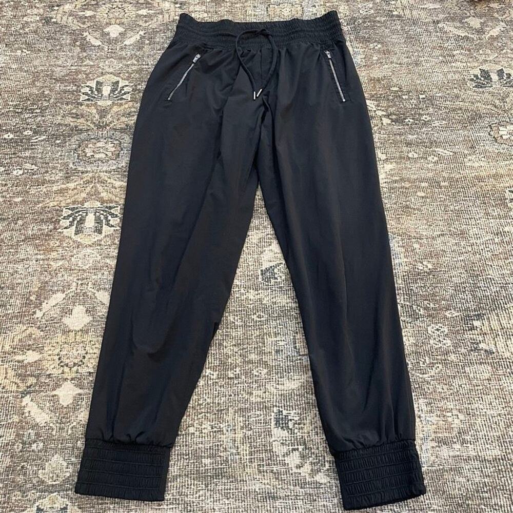 Athleta Camden Jogger Womens Size 2 Black Zip Pocket Drawstring Athletic Pants